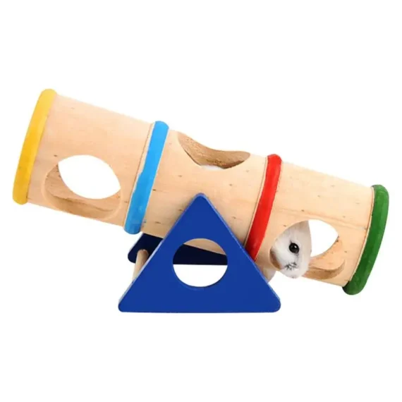 Tube tunnel en bois pour hamster et souris, accessoires de jouet